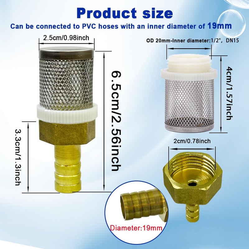 AIMCOCO Store 19mm Inline Strainers Filter Copper Tube Joint 19mm Diameter Hose Connection, Garden, Swimming Pool, Fish Tank Hose Filter, Suction Strainers Used to Remove Debris and Reduce Solid Entry - Image 4